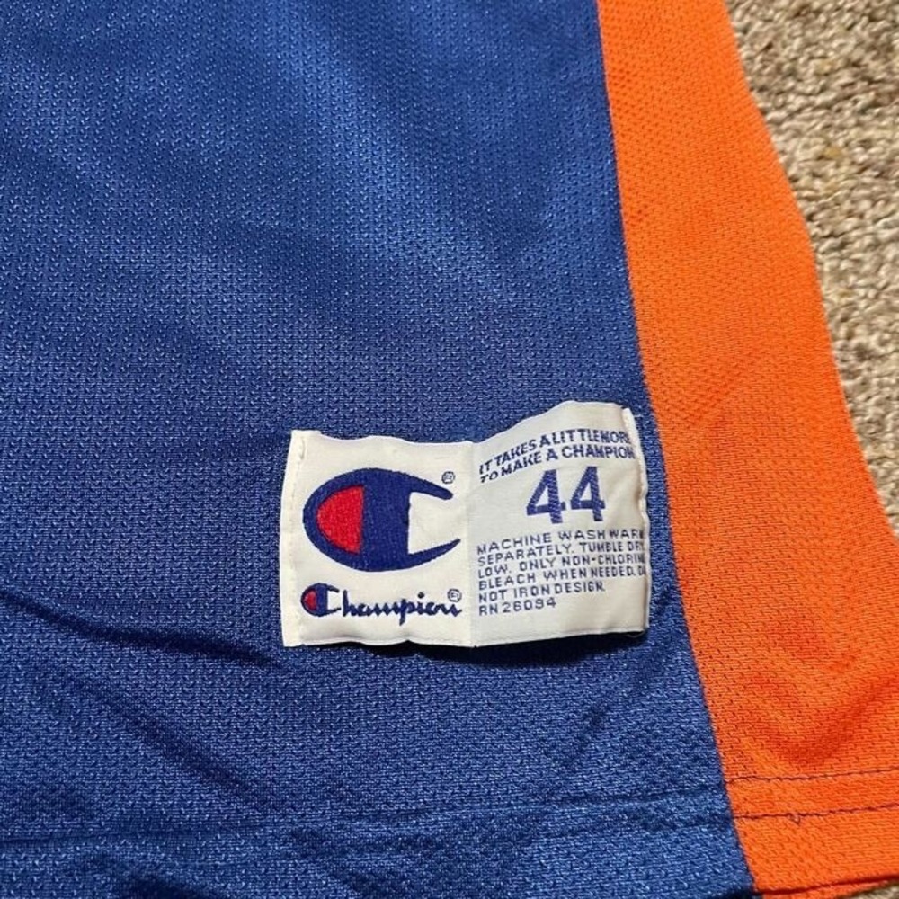Champion New York Knicks Allan Houston 20 Jersey Mens Large 44 Blue NBA Vintage - Picture 5 of 9